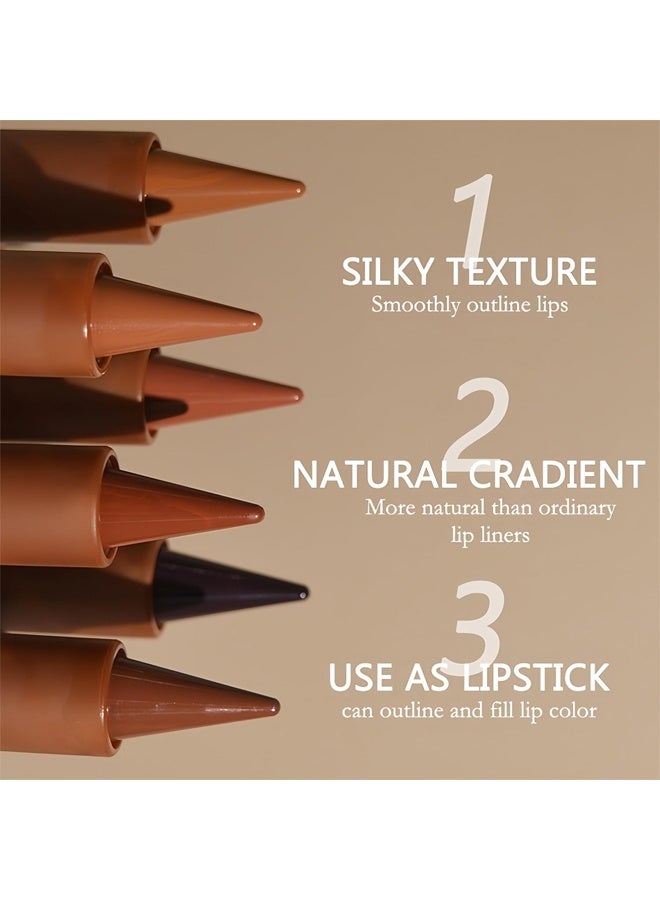 Beckisue Liner Lipstick-Pencil Matte Waterproof Long Lasting Lipstick Lips Contour Makeup Lip Liner Lipsticks, One Stroke Define Lip Liner Non Drying,Easy Color Lip Liner Lipstick #02 Dusk - Image 5